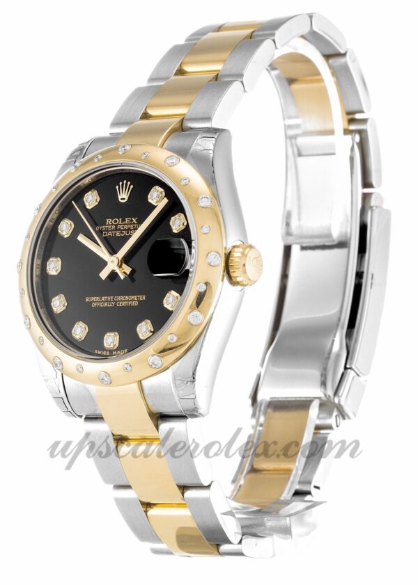 Caixa unissex Rolex Mid-Size Datejust 178343 31 mm Movimento automático Mostrador em diamante preto - Image 2