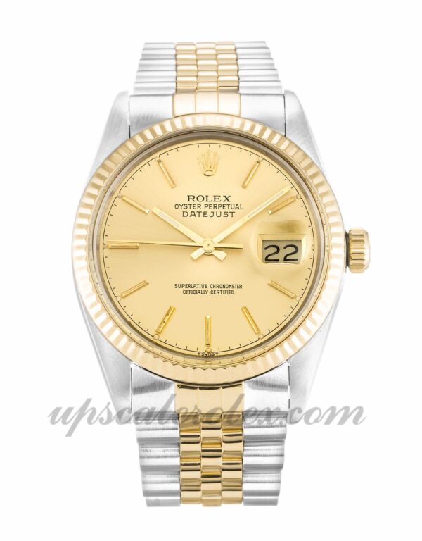 Caixa masculina Rolex Datejust 16013 36 mm Botão champanhe movimento automático