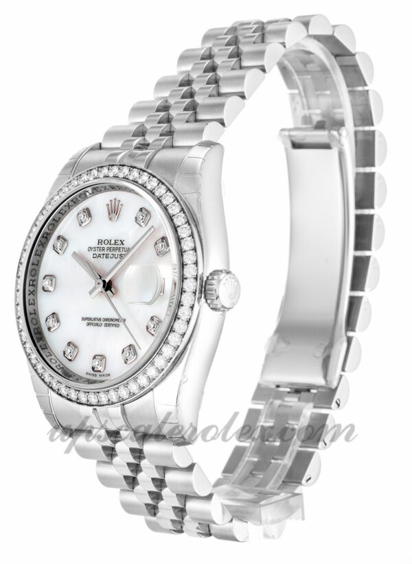 Caixa Feminina Rolex Datejust 116244 36mm Movimento automático madrepérola - Mostrador de diamante branco - Image 2
