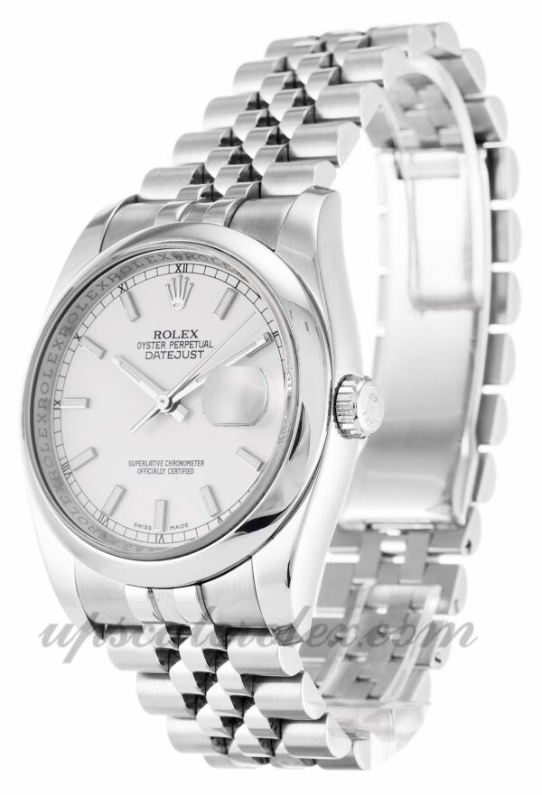 Rolex Datejust 116200 Men 36mm Caixa Movimento Automático Mostrador Branco - Image 2