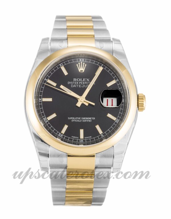 Homens Rolex Datejust 116203 caixa 36 mm Movimento automático Dial preto