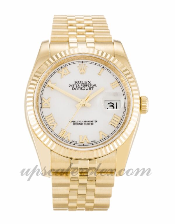 Homens Rolex Datejust 116238 caixa 36 mm Movimento automático Mostrador branco