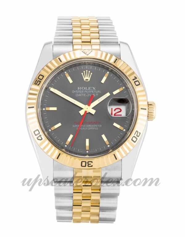 Masculino Rolex Turn-O-Graph 116263 36 MM Caixa Movimento Automático Gray Dial