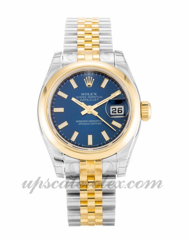 Senhoras Rolex Datejust Lady 179163 26 mm caso movimento automático mostrador azul