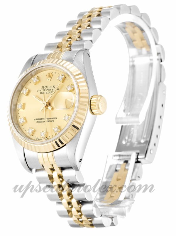 Senhoras Rolex Datejust Lady 69173 caixa 26mm Movimento automático Champagne Diamond dial - Image 2
