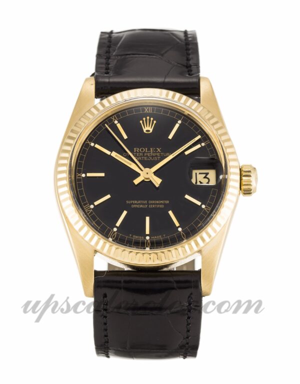 Caixa unissex Rolex Mid-Size Datejust 6827 31 mm Movimento automático Mostrador preto