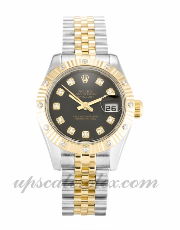 Senhoras Rolex Datejust Lady 179313 caixa 26mm Movimento automático Champagne Diamond dial