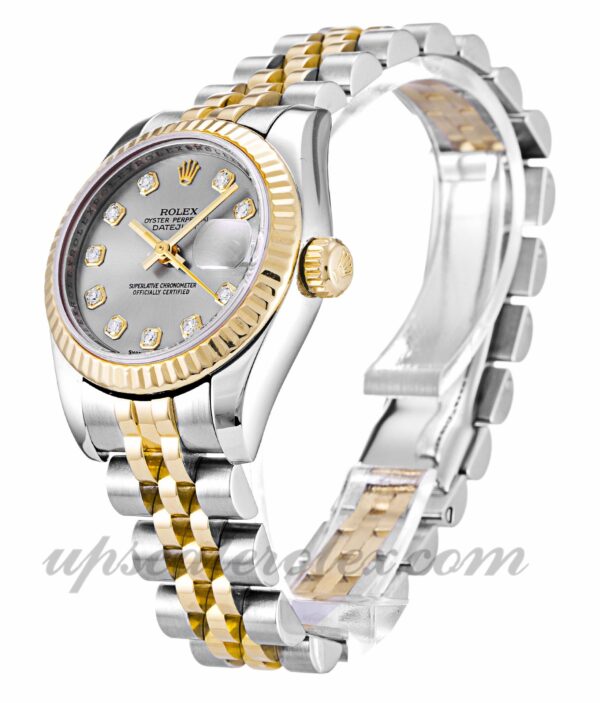Senhoras Rolex Datejust Lady 179173 caixa 26 mm Movimento automático mostrador prata com diamantes - Image 2