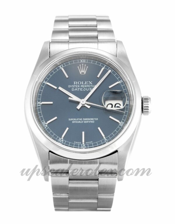 Homens Rolex Datejust 16200 36 MM Caixa Movimento Automático Dial Azul