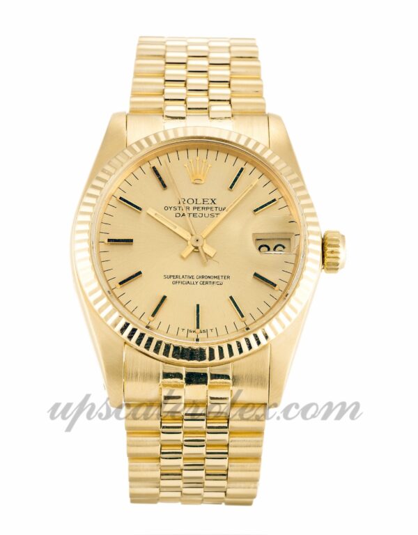 Caixa unissex Rolex Mid-Size Datejust 6827 30 mm Movimento automático Botão Champagne