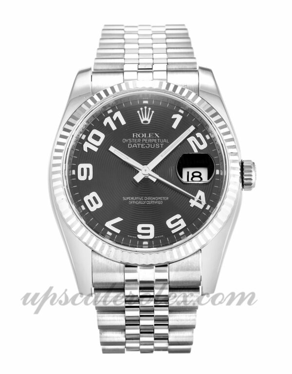 Homens Rolex Datejust 116234 caixa 36 mm Movimento automático Mostrador concêntrico preto