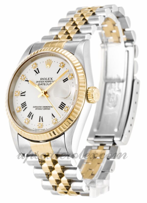 Homens Rolex Datejust 16233 caixa 36 mm Movimento automático Mostrador de diamante branco - Image 2
