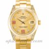 Feminino Rolex Tamanho Médio Datejust 178238 36mm Caixa Movimento Automático Champagne Diamond & Ruby Dial