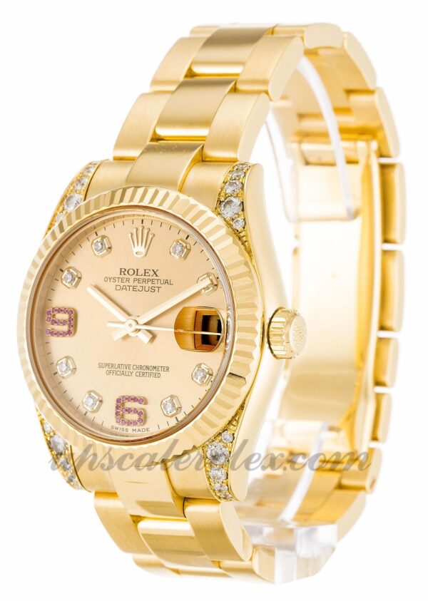 Feminino Rolex Tamanho Médio Datejust 178238 36mm Caixa Movimento Automático Champagne Diamond & Ruby Dial - Image 3