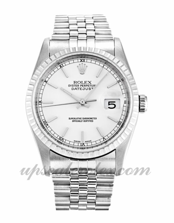Caixa Unissex Rolex Datejust 16220 36 mm Movimento automático Mostrador branco