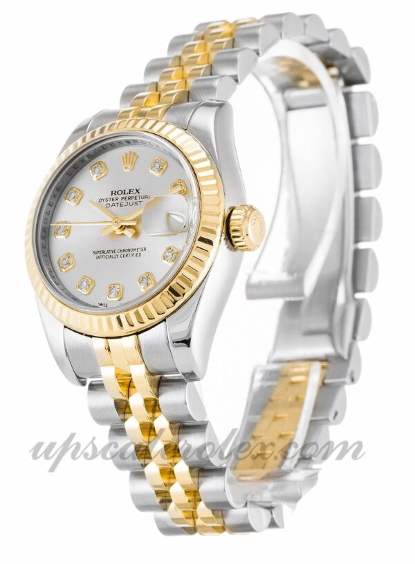 Senhoras Rolex Datejust Lady 179173 26 MM caso grau 316 aço inoxidável e movimento automático ouro amarelo - Image 2