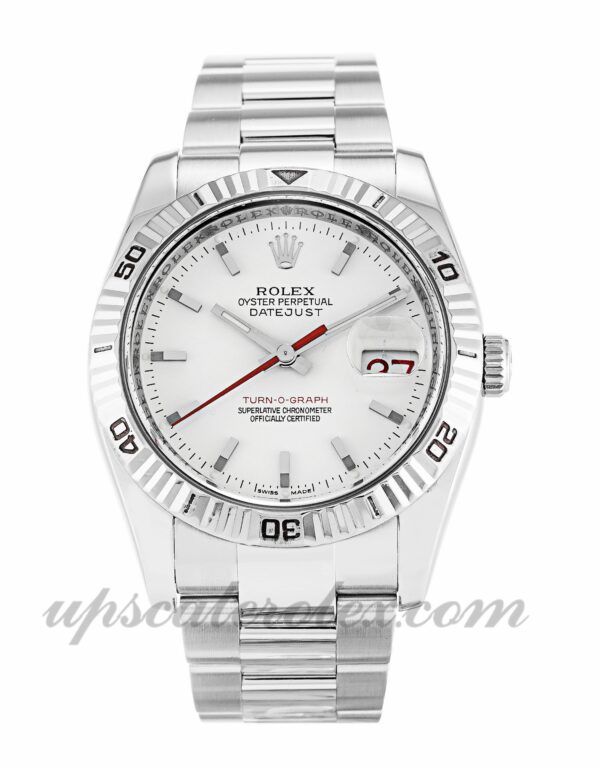 Masculino Rolex Turn-O-Graph 116264 movimento automático 36 mm caixa mostrador branco