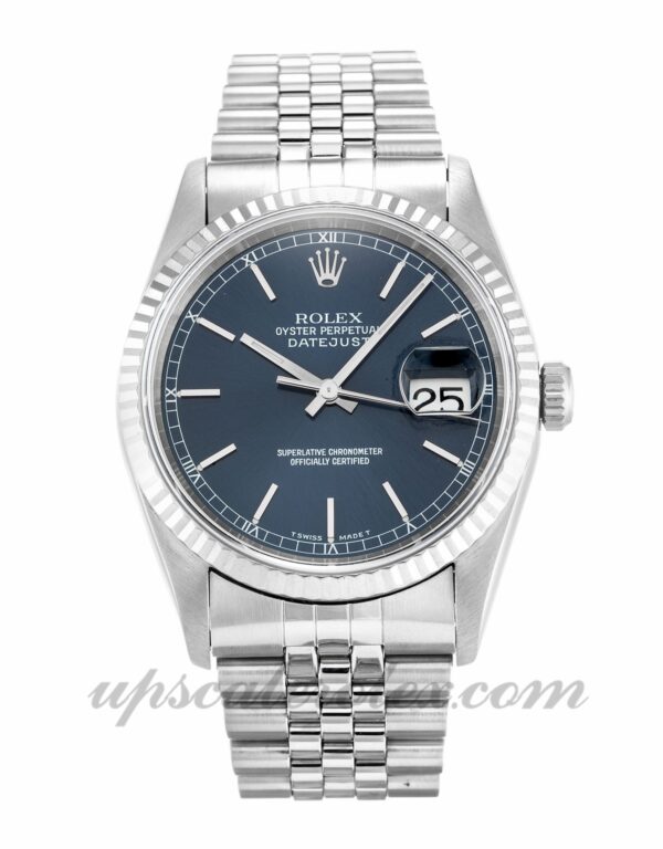 Rolex Datejust 16234 Men 36mm Caixa Movimento Automático Dial Azul