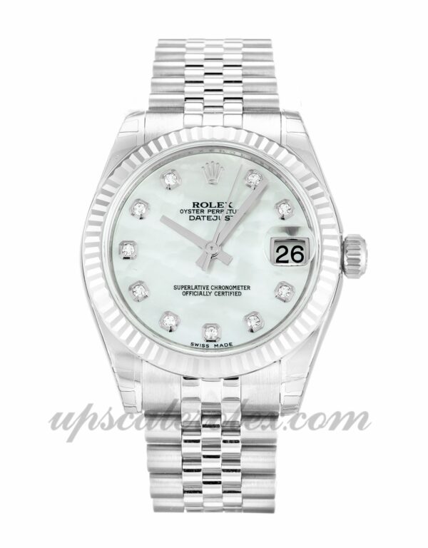 Senhora Rolex Datejust Lady 178274 caixa 31 mm Madrepérola movimento automático - mostrador de diamante branco
