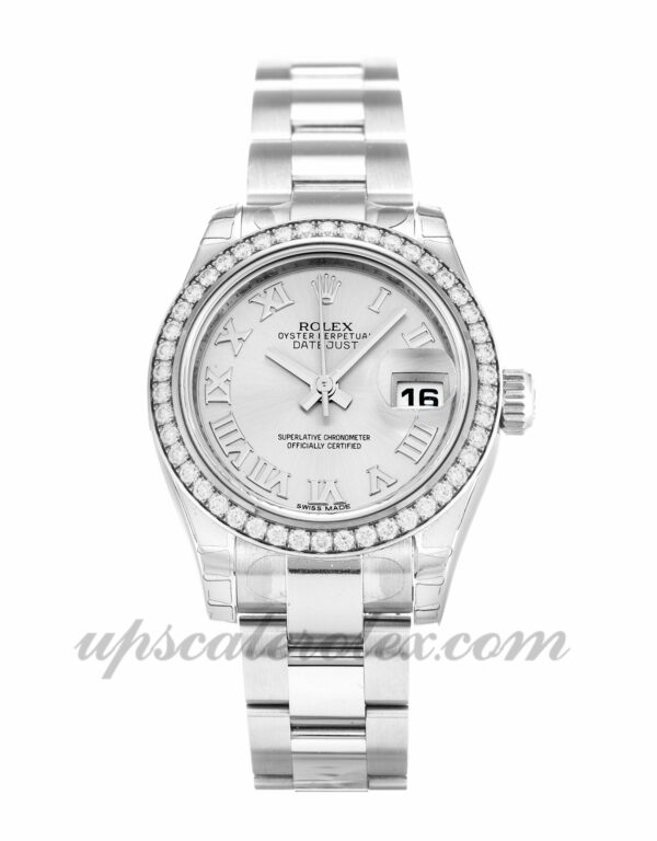 Senhoras Rolex Datejust Lady 179384 caixa 26 mm Movimento automático mostrador prateado