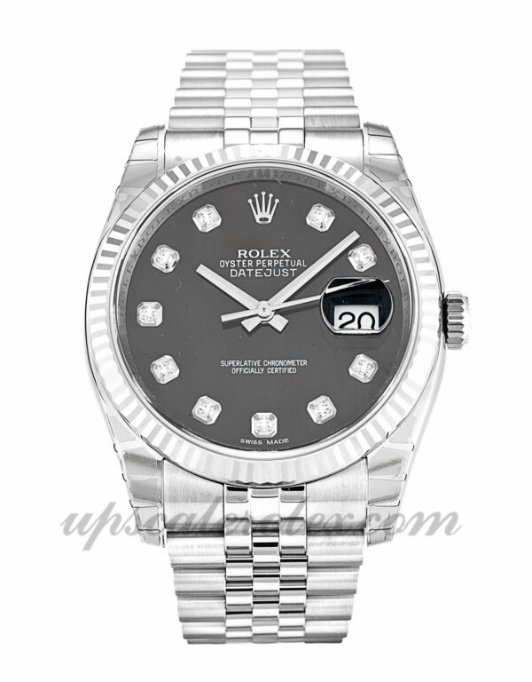 Mens Rolex Datejust 116234 36mm caixa movimento automático Black Diamond Dial