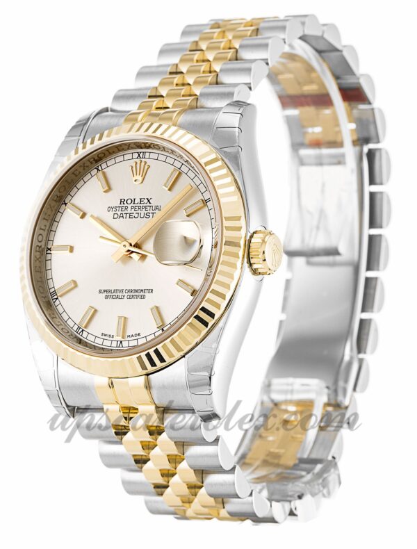 Caixa masculina Rolex Datejust 116233 36 mm Movimento automático mostrador prateado - Image 2