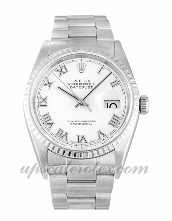 Homens Rolex Datejust 16220 caixa 36 mm Movimento automático Mostrador branco
