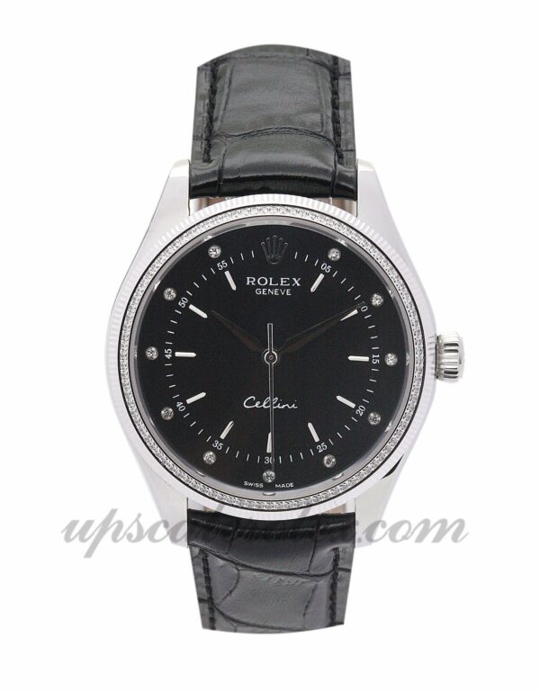 Senhoras Rolex Cellini 5310 caixa 25mm Movimento quartzo aço inoxidável 316 e ouro branco cravejado de diamantes
