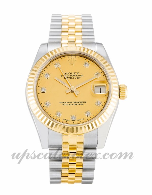 Senhoras Rolex Datejust Lady 178273 31 mm caso movimento automático Champagne Goldust Diamond Dial