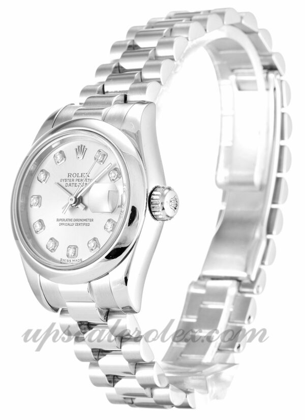 Senhoras Rolex Datejust Lady 179166 caixa 26 mm Movimento automático mostrador prata com diamantes - Image 2