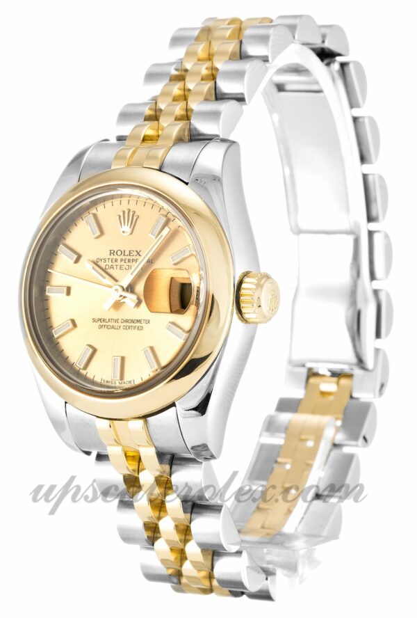 Senhoras Rolex Datejust Lady 179163 caixa 26mm movimento automático botão Champagne - Image 2
