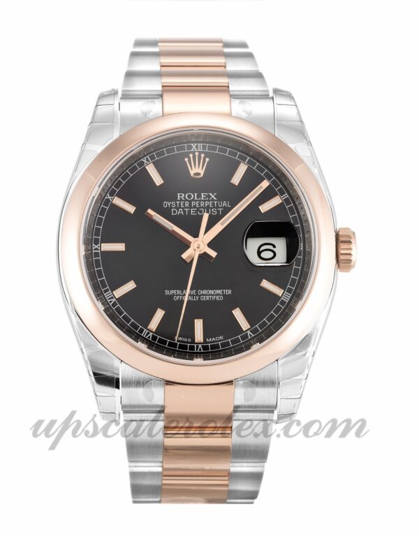 Homens Rolex Datejust 116201 caixa 36 mm Movimento automático Mostrador preto