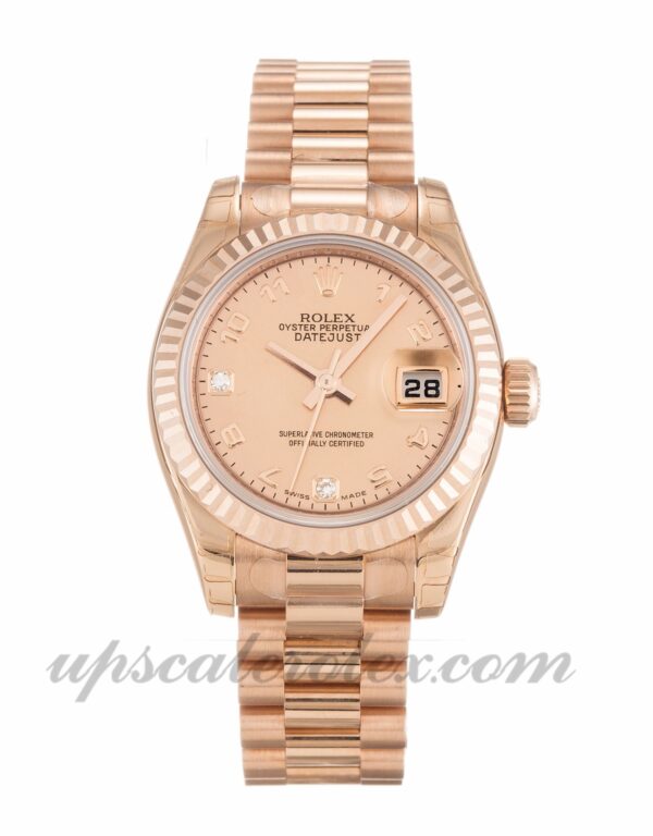Senhoras Rolex Datejust Lady 179175F 26mm estojo madrepérola movimento automático - Goldust Diamond Dial