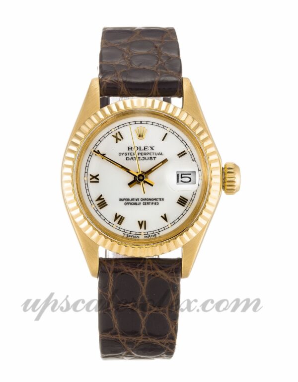 Senhoras Rolex Datejust Lady 6916 caixa 26 mm Movimento automático dial branco