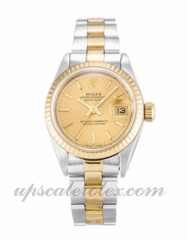 Senhoras Rolex Datejust movimento automático Champagne Dial Lady 69173 26 mm caso