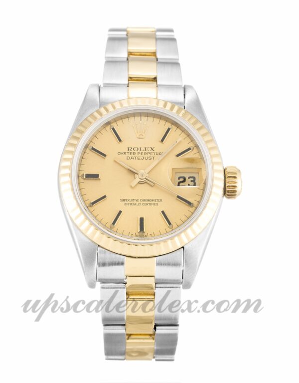 Senhoras Rolex Datejust Lady 69173 caixa 26mm Movimento automático botão Champagne