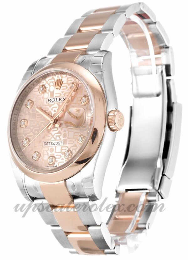 Masculino Rolex Datejust 116201 caixa 36 mm Movimento automático mostrador em ouro rosa com diamantes (Jubileu) - Image 2