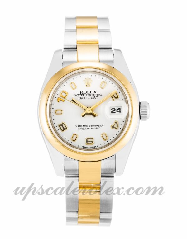 Senhoras Rolex Datejust Lady 179163 caixa 26 mm Movimento automático dial branco
