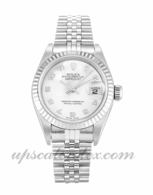Ladies Rolex Datejust Lady 79174 26 MM Case Madrepérola movimento automático - mostrador branco