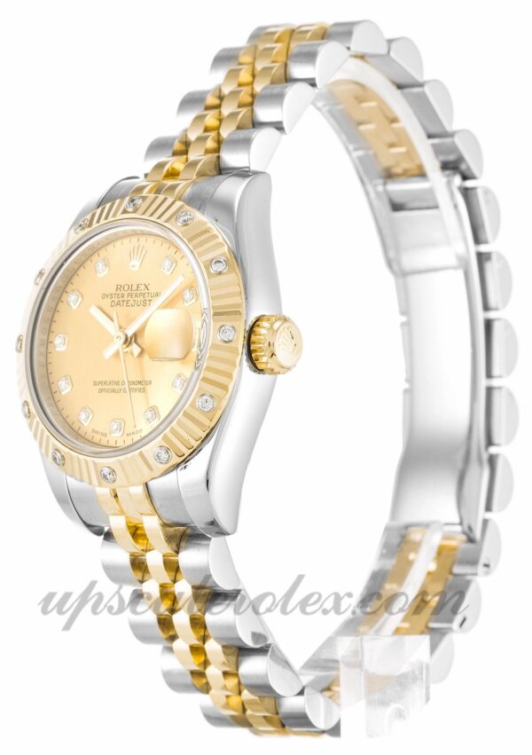 Senhoras Rolex Datejust Lady 179313 26 mm caixa movimento automático Champagne Goldust Diamond Dial - Image 2