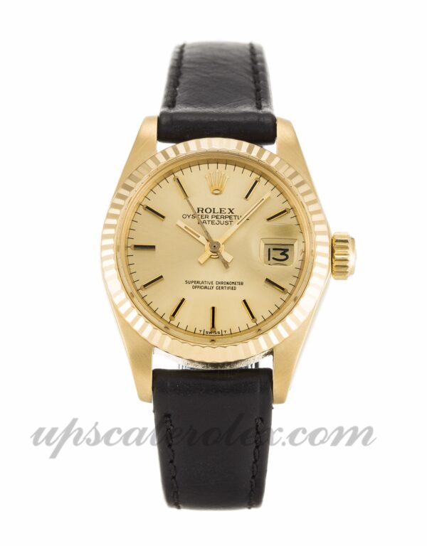 Senhoras Rolex Datejust Lady 6917 caixa 26mm movimento automático botão Champagne