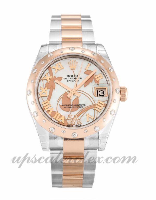 Senhoras Rolex Datejust Lady 178341 31 mm caixa automática madrepérola movimento - White Floral Diamond Dial