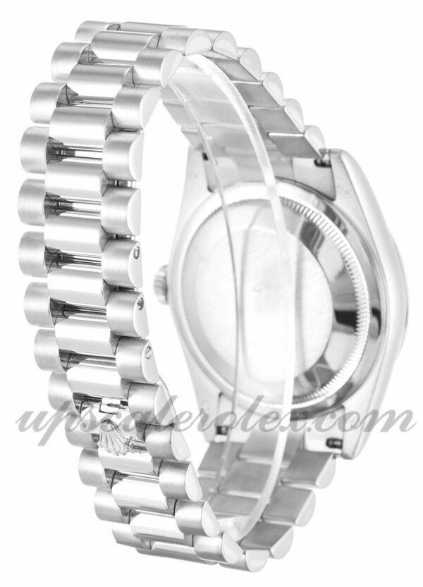 Masculino Rolex Day-Date 118209 caixa 36 mm Movimento automático mostrador prateado com diamantes - Image 2