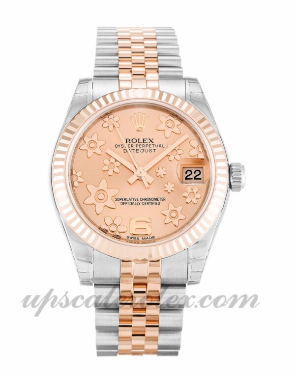 Caixa Unissex Rolex Mid-Size Datejust 178271 31 mm Movimento automático Mostrador floral rosa