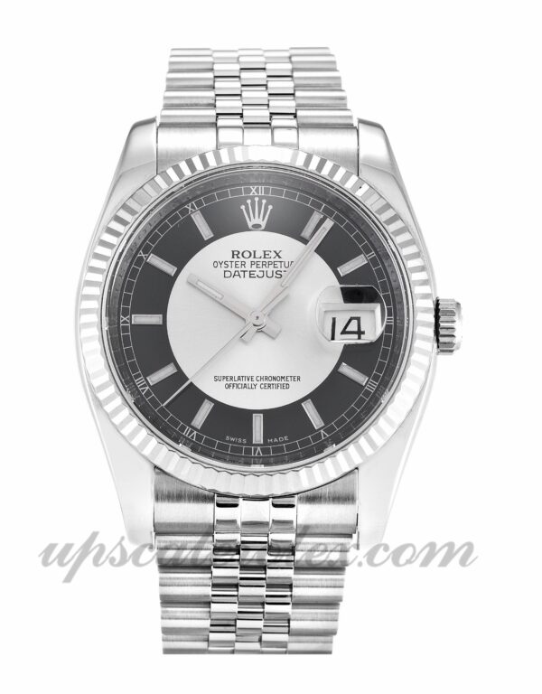 Homens Rolex Datejust 116234 caixa 36 mm Movimento automático Mostrador preto e prata