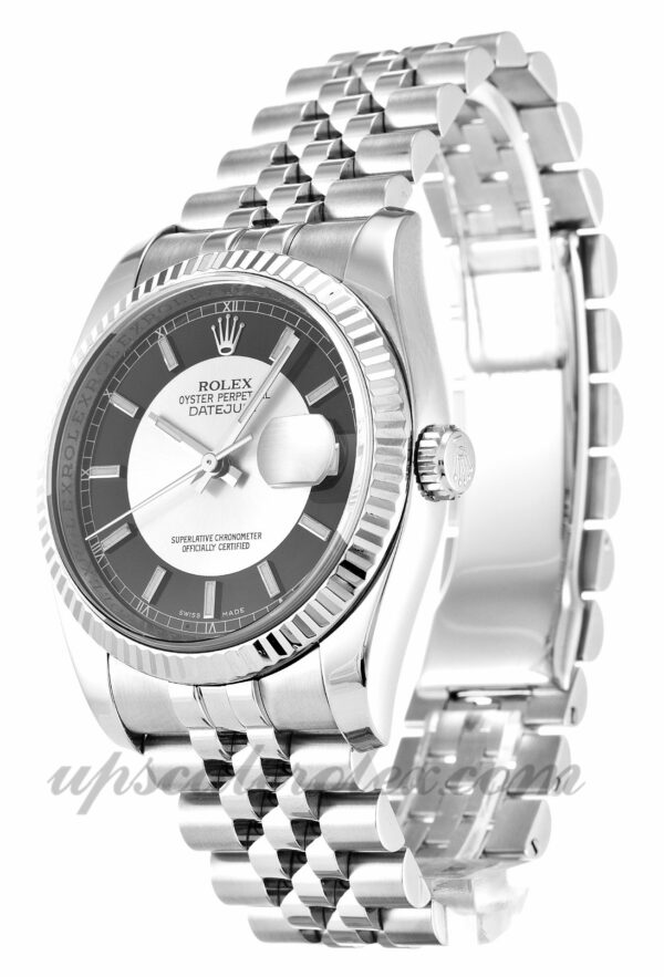 Homens Rolex Datejust 116234 caixa 36 mm Movimento automático Mostrador preto e prata - Image 2