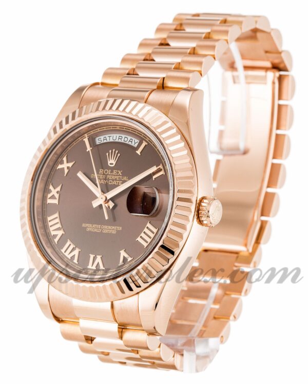 Rolex masculino day-date II 218235 41 mm mostrador de chocolate com movimento automático - Image 3