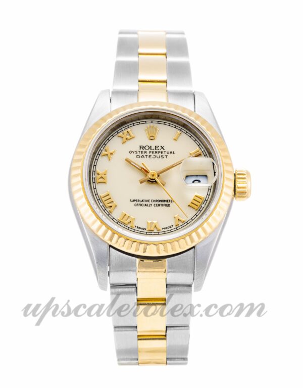 Senhoras Rolex Datejust Lady 69173 caixa 26mm movimento automático dial Ivory