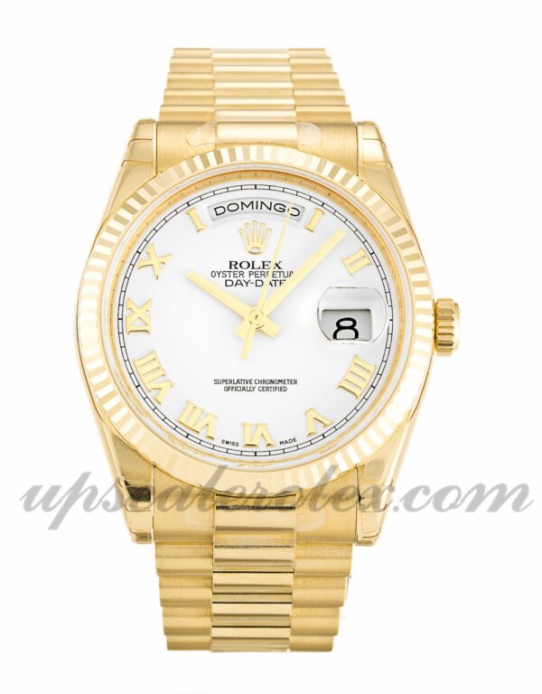 Masculino Rolex Day-Date 118238 caixa 36 mm Movimento automático Mostrador branco
