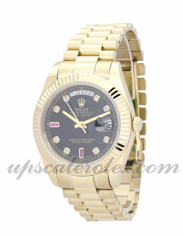 Rolex masculino dia-data 118238 36 mm caixa automática mostrador preto e mostrador de diamante champanhe - Image 2